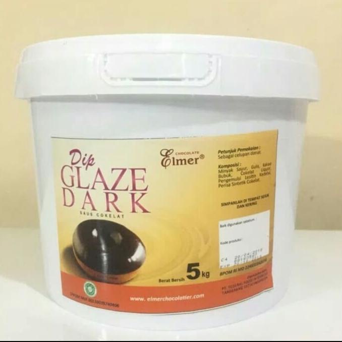 

elmer dip glaze dark chocolate 5kg/ topping donat