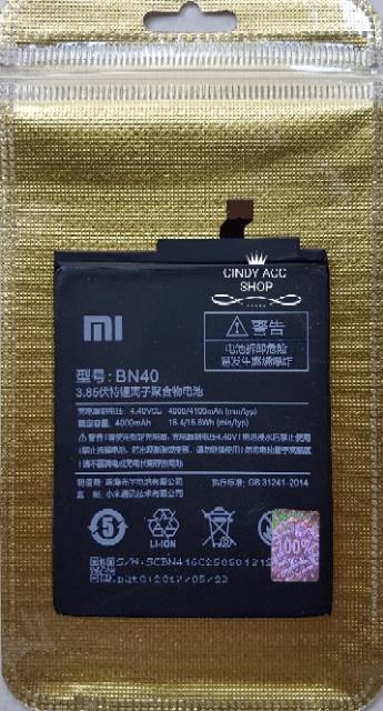 Baterai Battery Batre Xiaomi BN40 Redmi 4 Pro 4 Prime Original