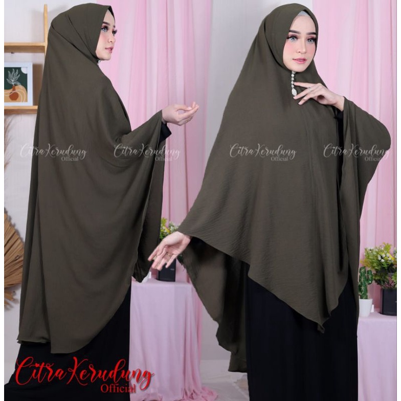 Khimar Panjang Jumbo V Shape 2 Layer Polos Hijab Instan Syari Adem dan Ringan Dipakai Seharian