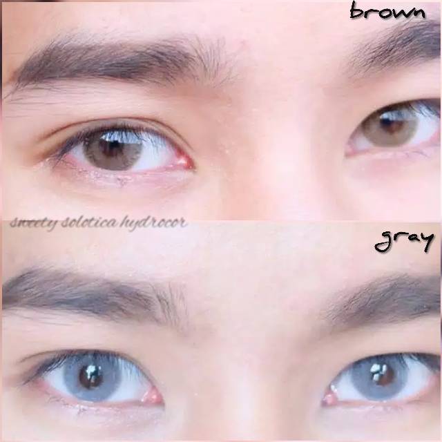 Softlens Sweety Solotica Hydrocor - Warna Gray Brown bisa Minus