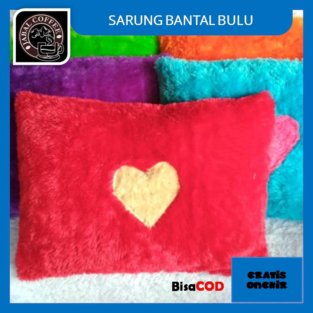 Sarung Bantal Bulu Love Warna / Sarung Bantal Bulu Rasfur / Sarung Bantal Bulu Kepala