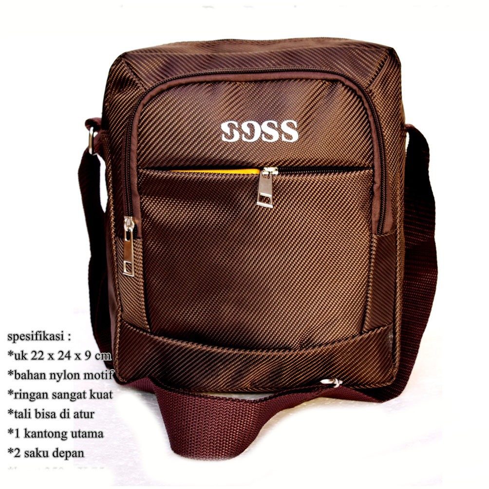 Tas pria selempang Premium Brown Line