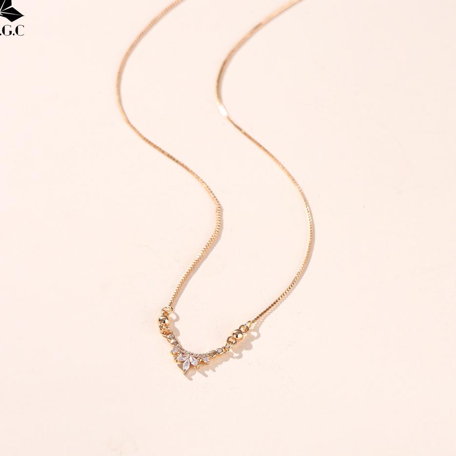 Kalung Titanium Rose Gold Korean Style Aksesoris Kalung Hijab Fashion Wanita Jewelry D080 "SIB.15Jl2
