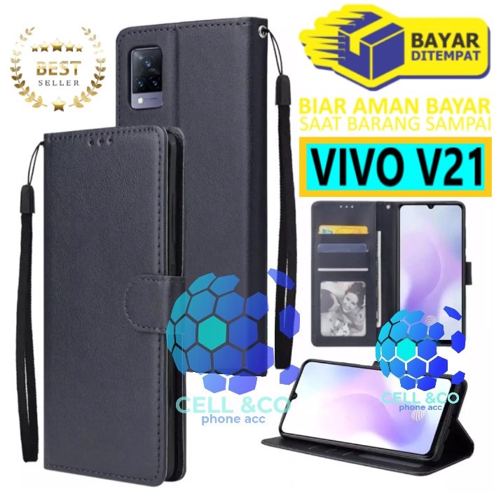 Flip cover VIVO V21 Flip case buka tutup kesing hp casing flip case leather wallet