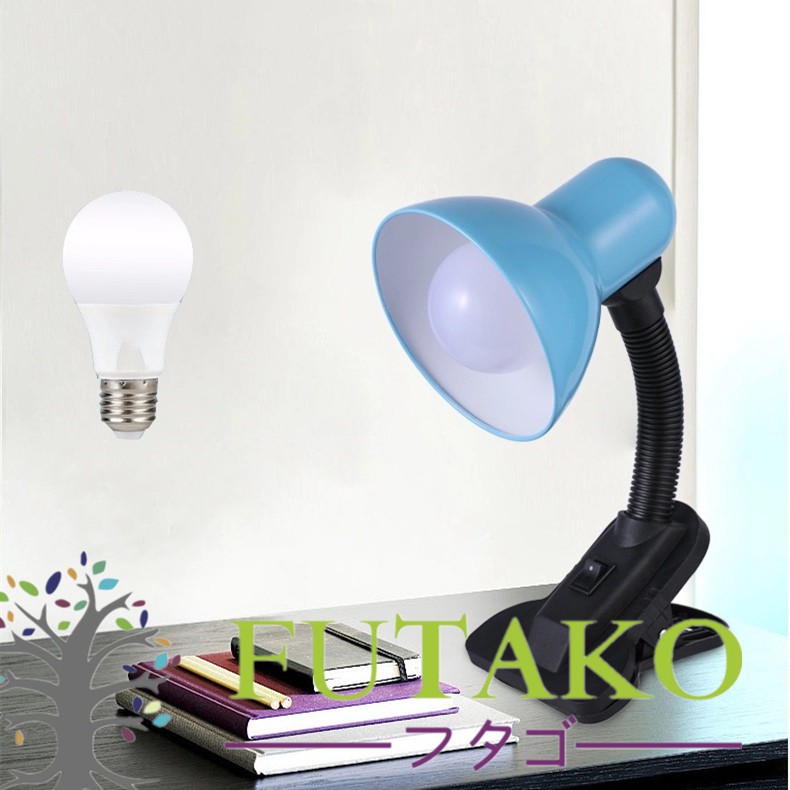 FUTAKO Lampu Meja Belajar Jepit Leher Flexible GRATIS BOHAM WARNA RANDOM