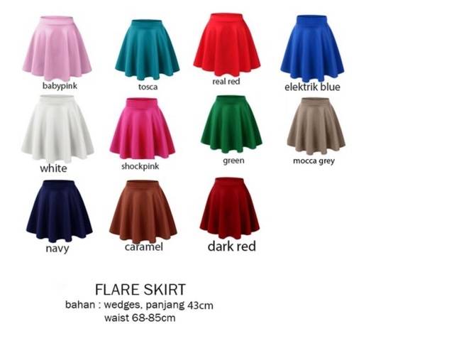 MINI FLARE SKIRT rok hijau edisi natal