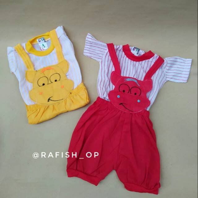 Baju kodok warna warni setelah anak motif garis garis