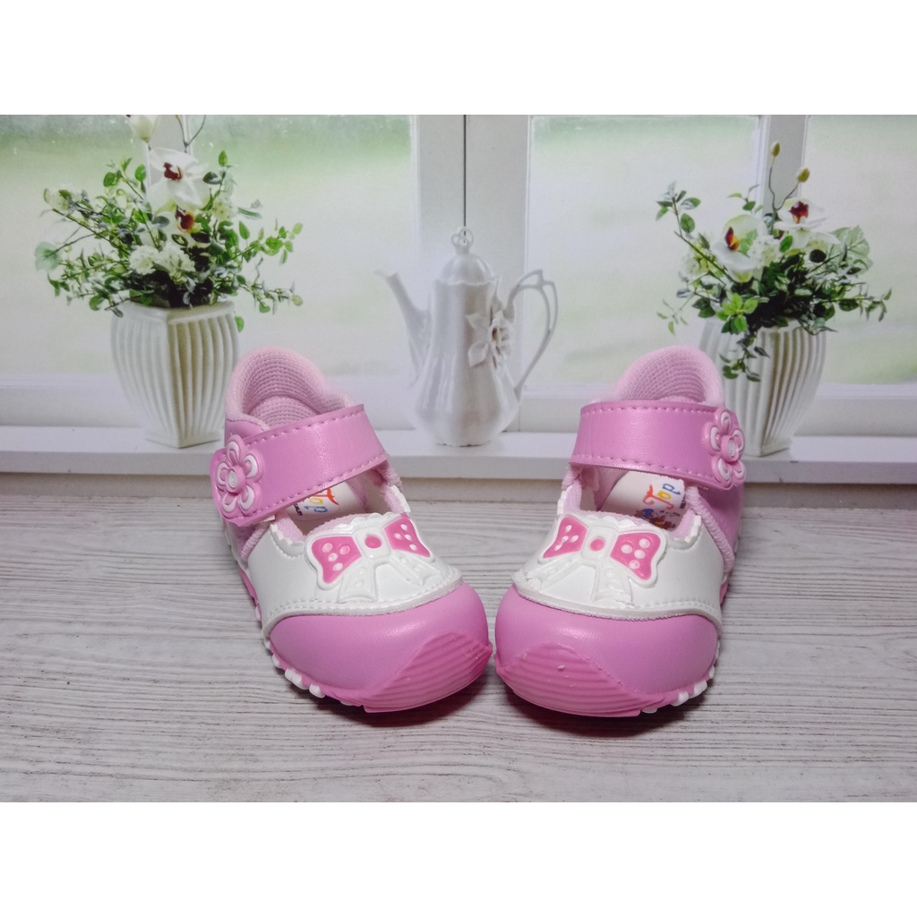 Sepatu Anak Perempuan Usia 1 -3 Tahun/Sepatu Anak Balita Murah/sepatu bunyi cit cit - motip pita-1