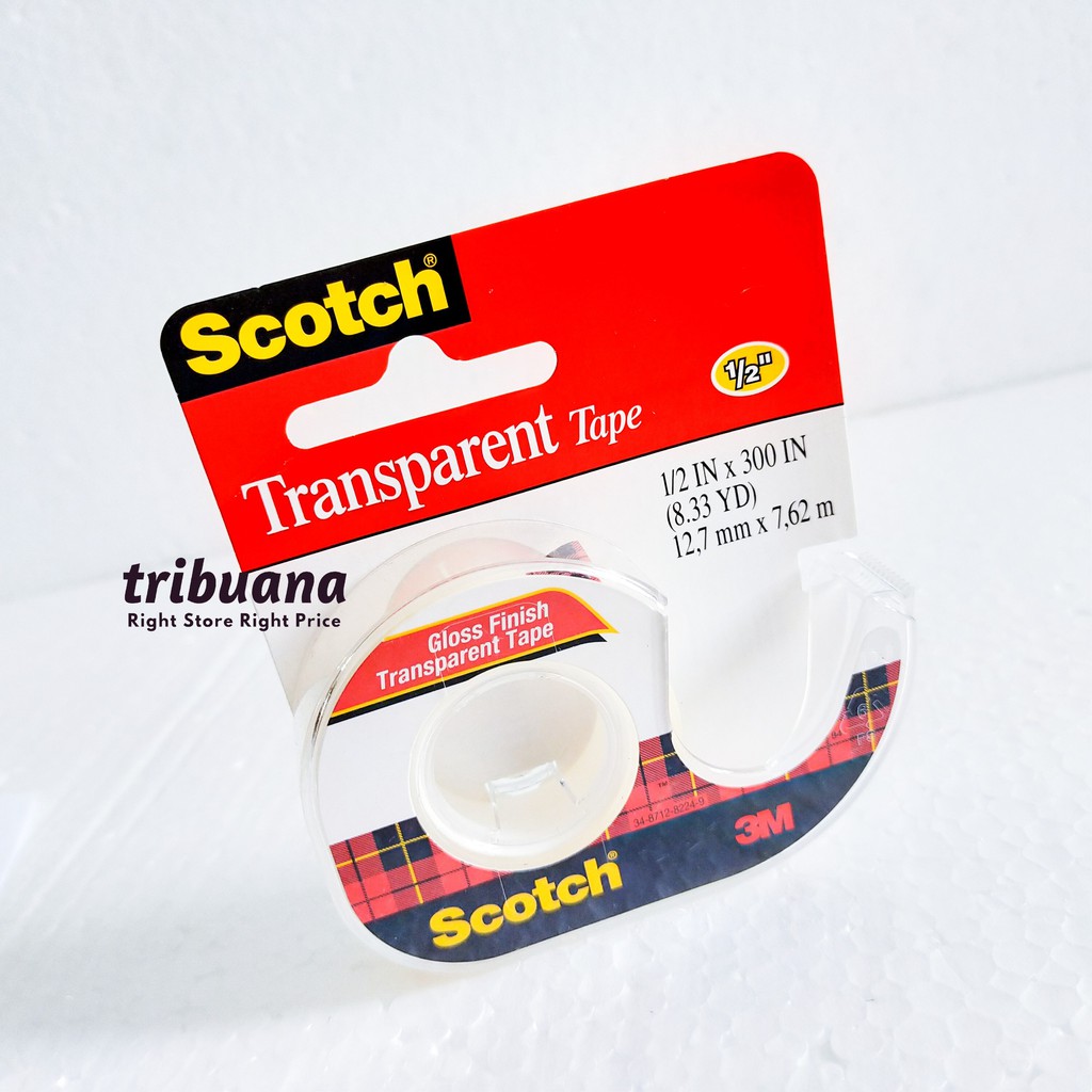 3M Scotch Transparent Tape + dispenser 144-SS 1/2" X 300