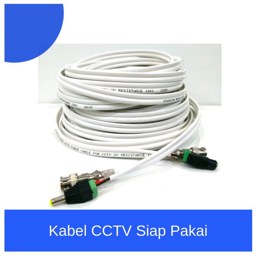 Kabel CCTV RG59 + Power Siap Pakai Kualitas Bagus 30m 30 Meter