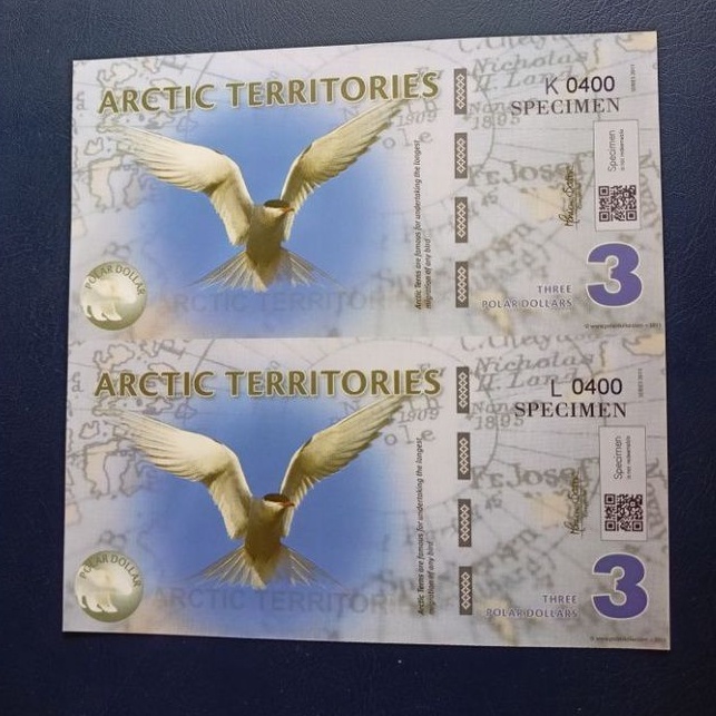 Uang Bersambung UNCUT 3 Dollar Antartika