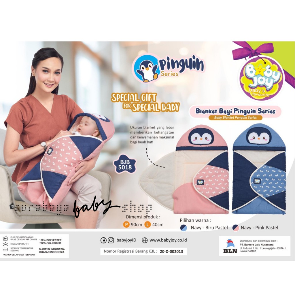 BABY JOY BABY BLANKET PINGUIN SERIES BABY JOY BJB5018/ GIRAFFE  / PANDA / PINGUIN / LITTLE FOREST /CINTAKASERIES BJB5020