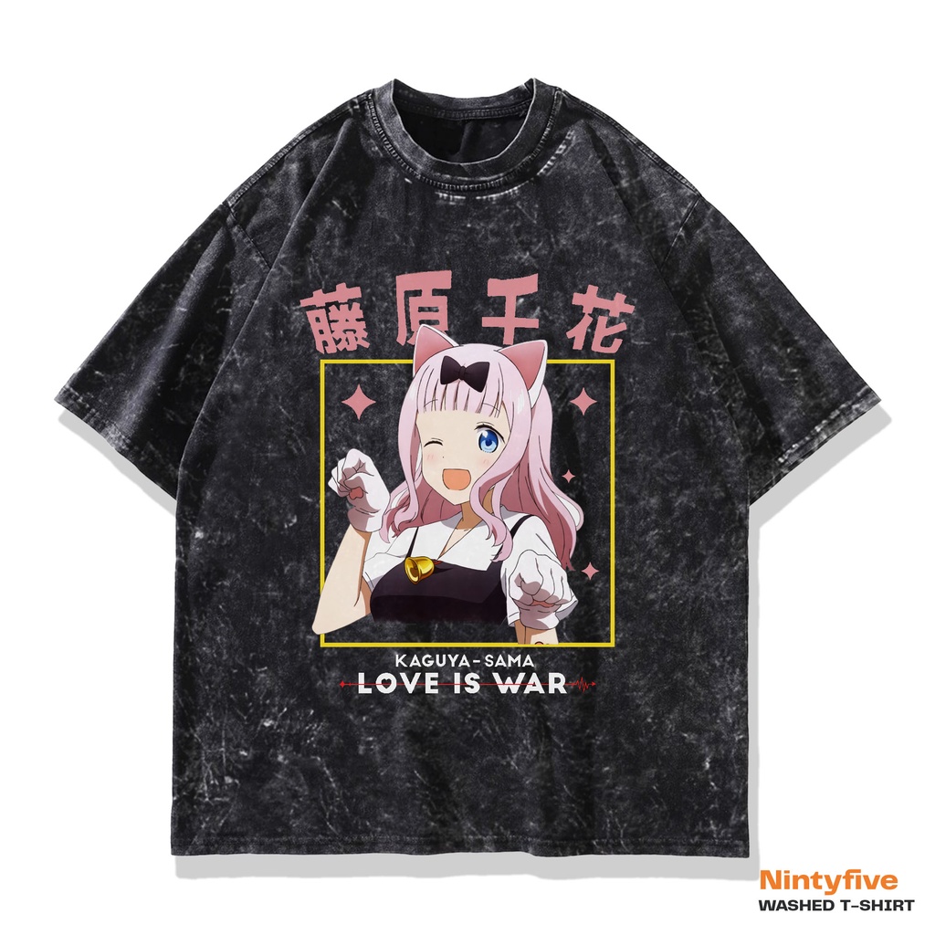 Kaos Anime Kaguya Sama Fujiwara Chika Washed - T shirt Kaguya Sama Oversized