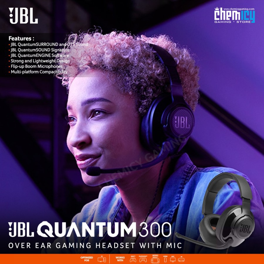 JBL Quantum 300 / Q300 Hybrid Over Ear Gaming Headset