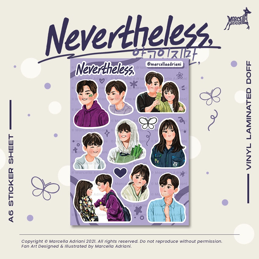Nevertheless Merch Sticker Song Kang Han So Hee Stiker Songkang Park Jae Eon Drakor Kdrama Korea