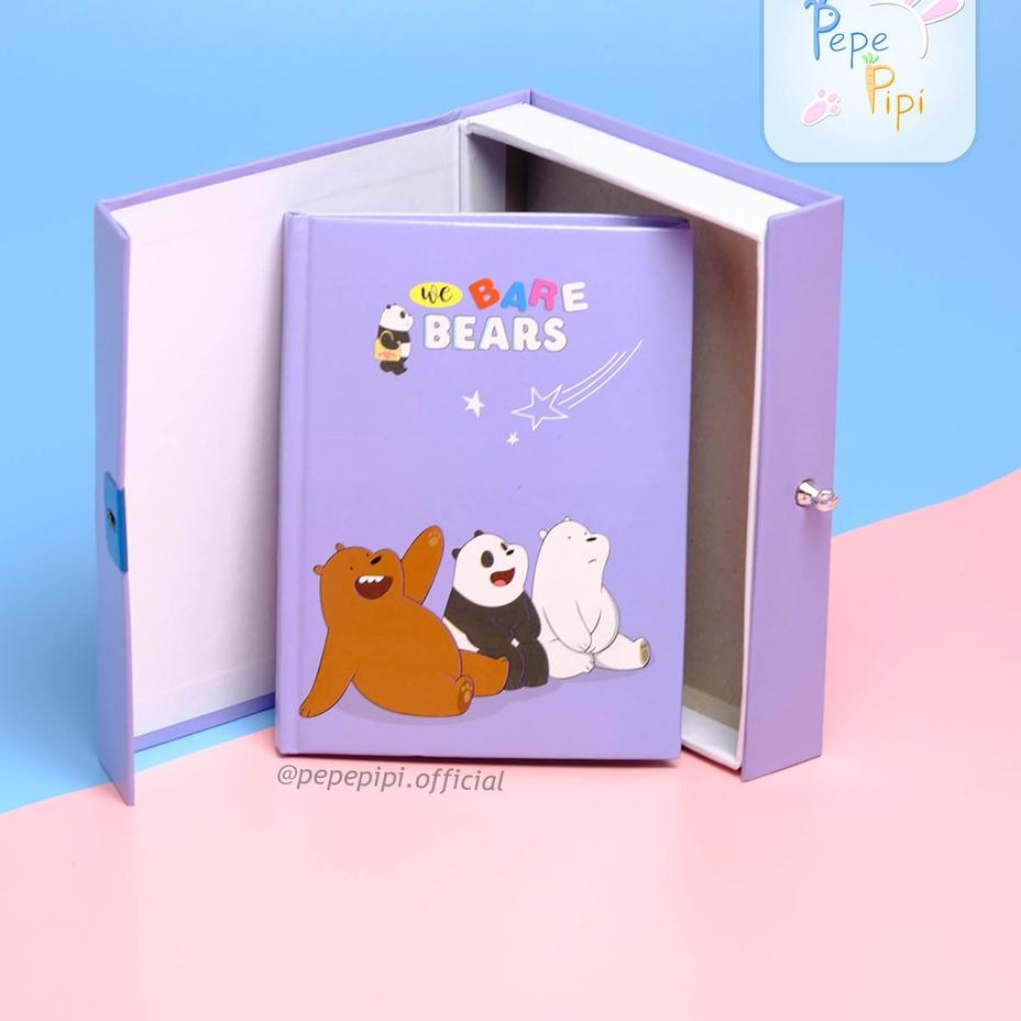 

[KODE C9QFA] Buku Diary WBB We Bare Bear Note Book Dengan Kunci Gembok Tebal
