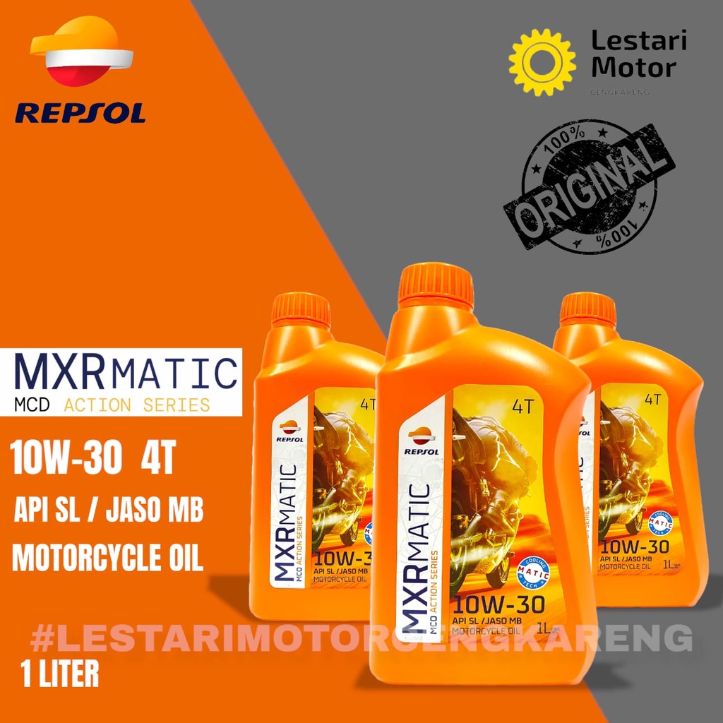 OLI REPSOL MATIC MXR 10W30 1000ML MOTOR MATIK DENGAN COOLING TEKNOLOGI