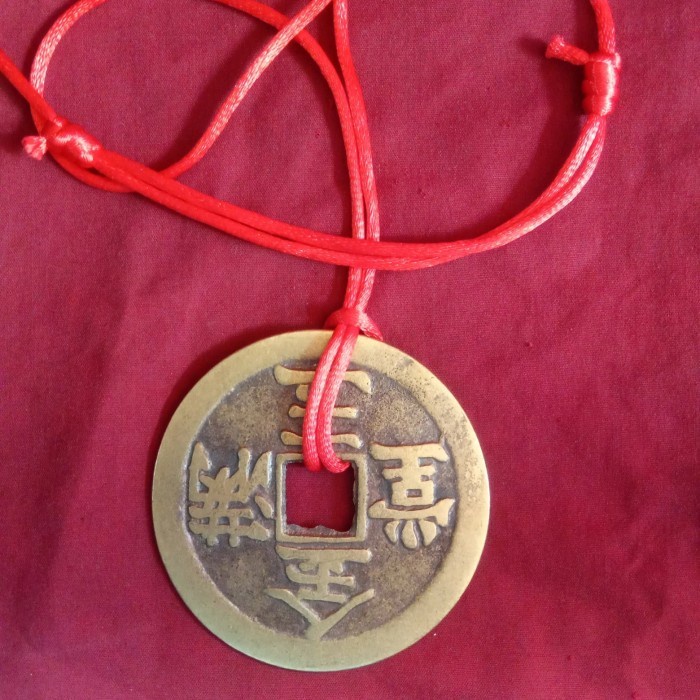 kalung koin cina jumbo 60mm kalung keberuntungan Terlaris