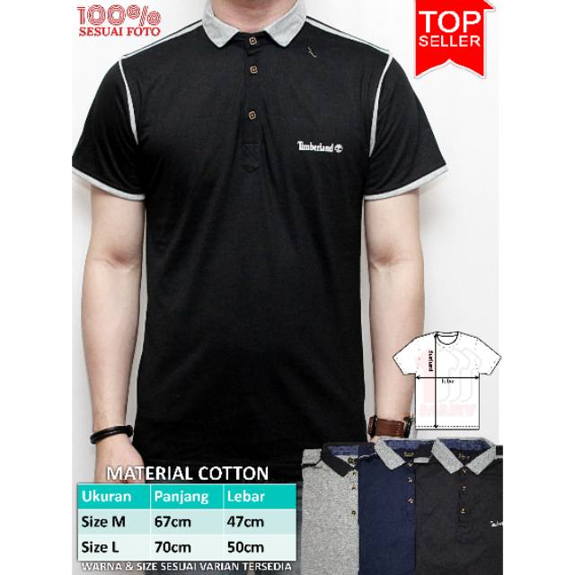 Kaos Tshirt Polo Oblong Kerah Baju Distro Casual Fashion Timberland