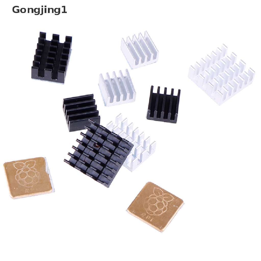 Gongjing1 5Pcs Radiator Heatsink Aluminum Untuk Raspberry Pi 2 / 3 / 4 3B + 4B