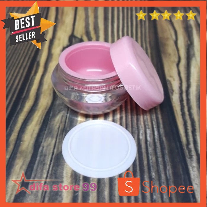 Pot acrylic 15 gr apel pink / pot cream apel 15 gram ( Paket isi 10 pcs )