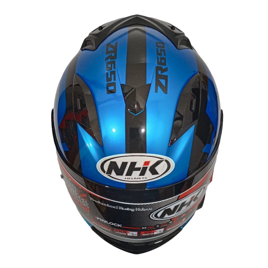 HELM FULL FACE NHK MOTIF RACE PRO ZR 650 BLUE MET BLACK GLOSSY