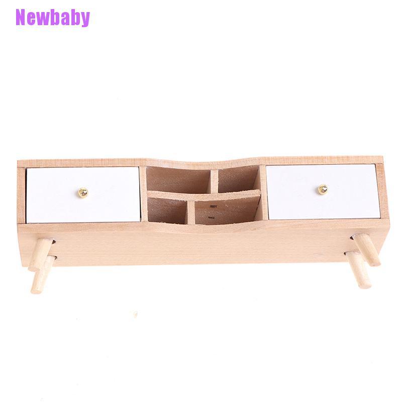 (Newbaby) Mainan Miniatur Lemari TV Bahan Kayu Skala 1: 12 Untuk Dekorasi Rumah Boneka