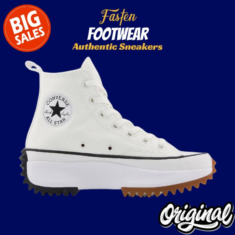 CONVERSE RUN STAR HIKE HIGH WHITE GUM ORIGINAL BNIB SEPATU CONVERSE ORIGINAL SEPATU CONVERSE WANITA 