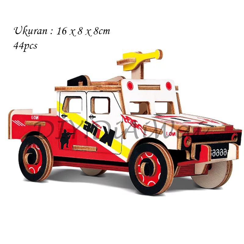 Puzzle 3D DIY bahan kayu model mobil hummer puzzle edukasi anak (kado &amp; pajangan)