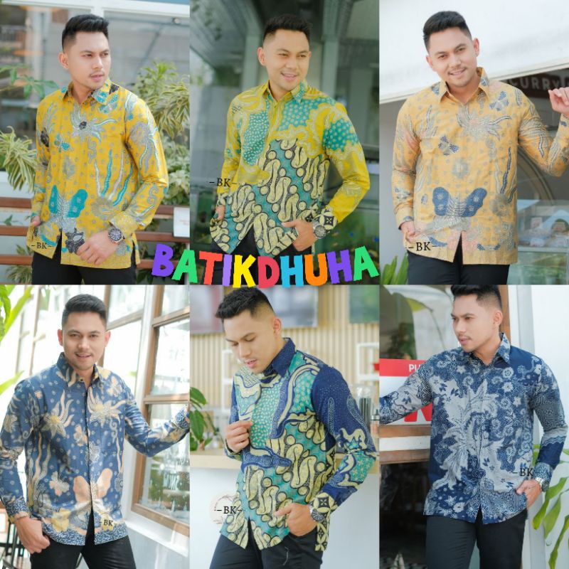 Kemeja Batik warna soft terbaru M L XL XXL