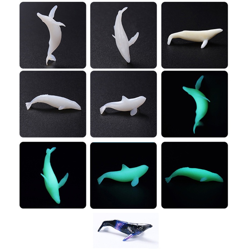 Siy 5pcs Cetakan Resin Mini Model Ikan Paus Luminous Untuk Membuat Perhiasancraft Diy