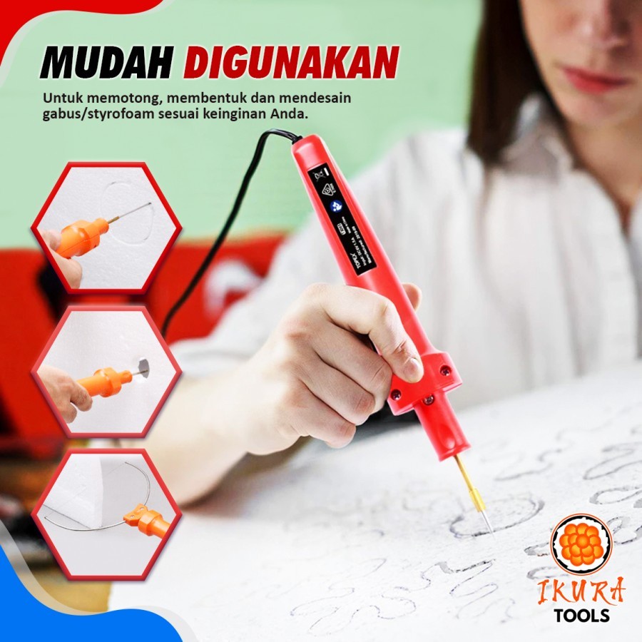 

HJK IKURA Alat Pemotong Gabus 3 in 1 - Styrofoam Cutter - Potong Gabus
