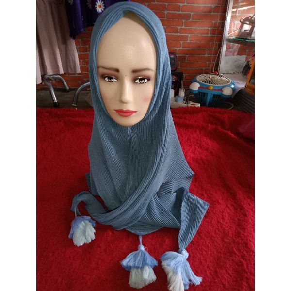 jilbab segitiga plisket