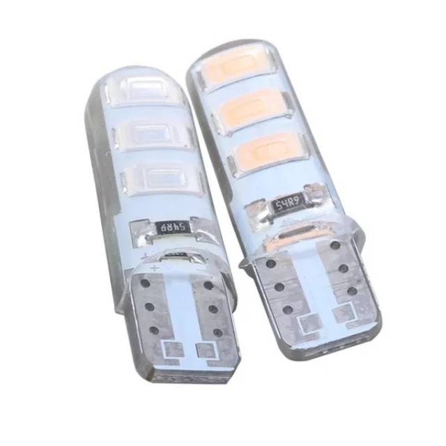 Red Merah Lampu Motor Mobil T10 tancap Diam Manteng W5W Led Gel 6 Smd Sein Sen Senja Plat Nomor Speedo Meter Rem Kabin