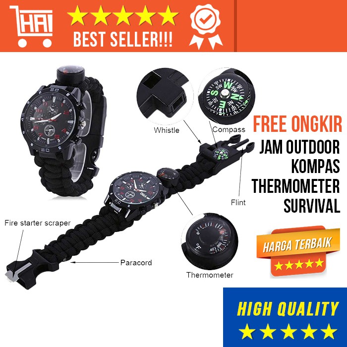 Jual Jam Tangan Plus Kompas Outdoor Compass Jamtangan Survival