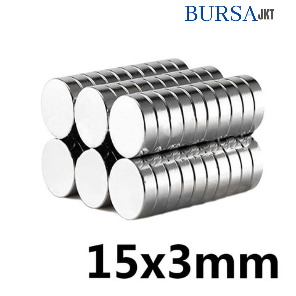 MAGNET SUPER KUAT N52 NEODYMIUM N52 BULAT STRONG NdFeB 15 x 3 MM