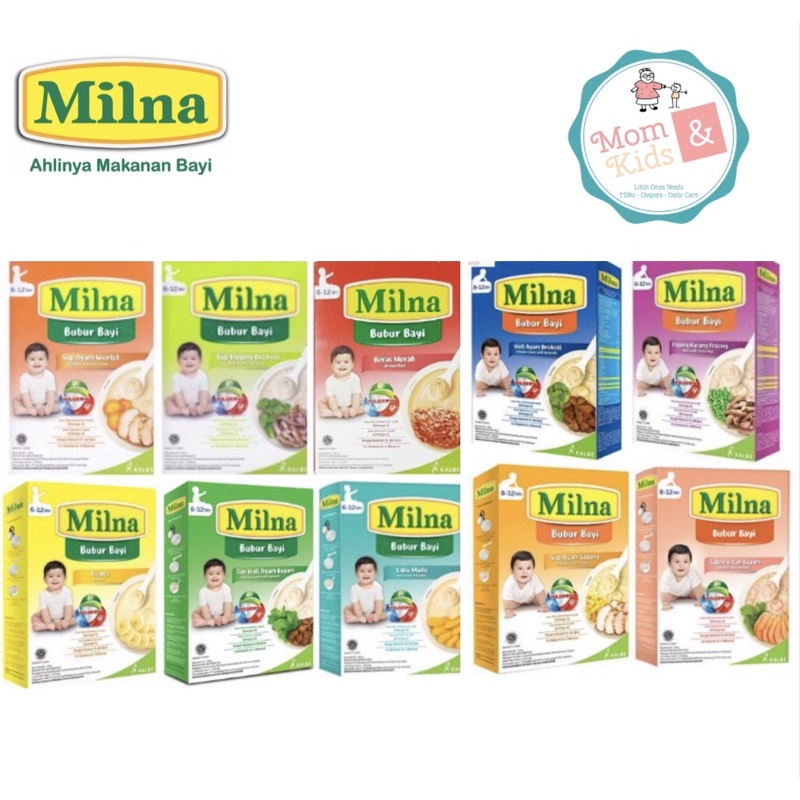 Milna Bubur Bayi 6+ &amp; 8+ 120 gr / Bubur Bayi Milna / Milna Bubur Bayi