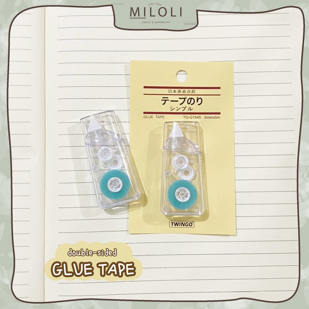 

[MILOLI] 5M Glue Tape TWINGO Adhesived Double Sided Tape DIY Scrapbook Journal BuJo Kits - F0079