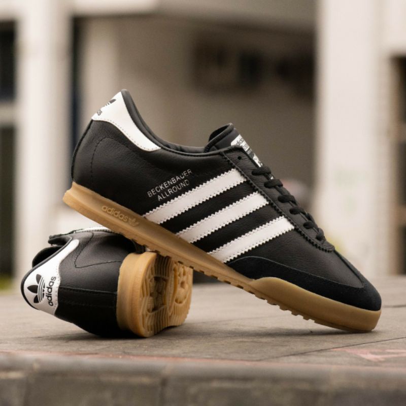 ADIDAS BECKENBAUER ALL ROUND BLACK WHITE GUM ORIGINAL 100% - SEPATU PRIA - SEPATU WANITA - ADIDAS OR