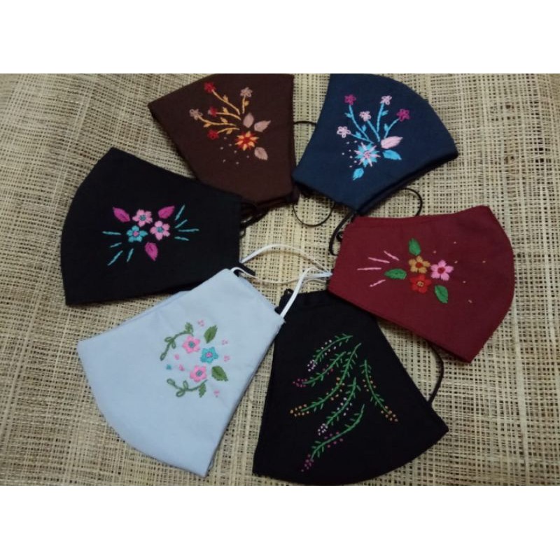 Masker Katun 4 Lapis Sulam Benang