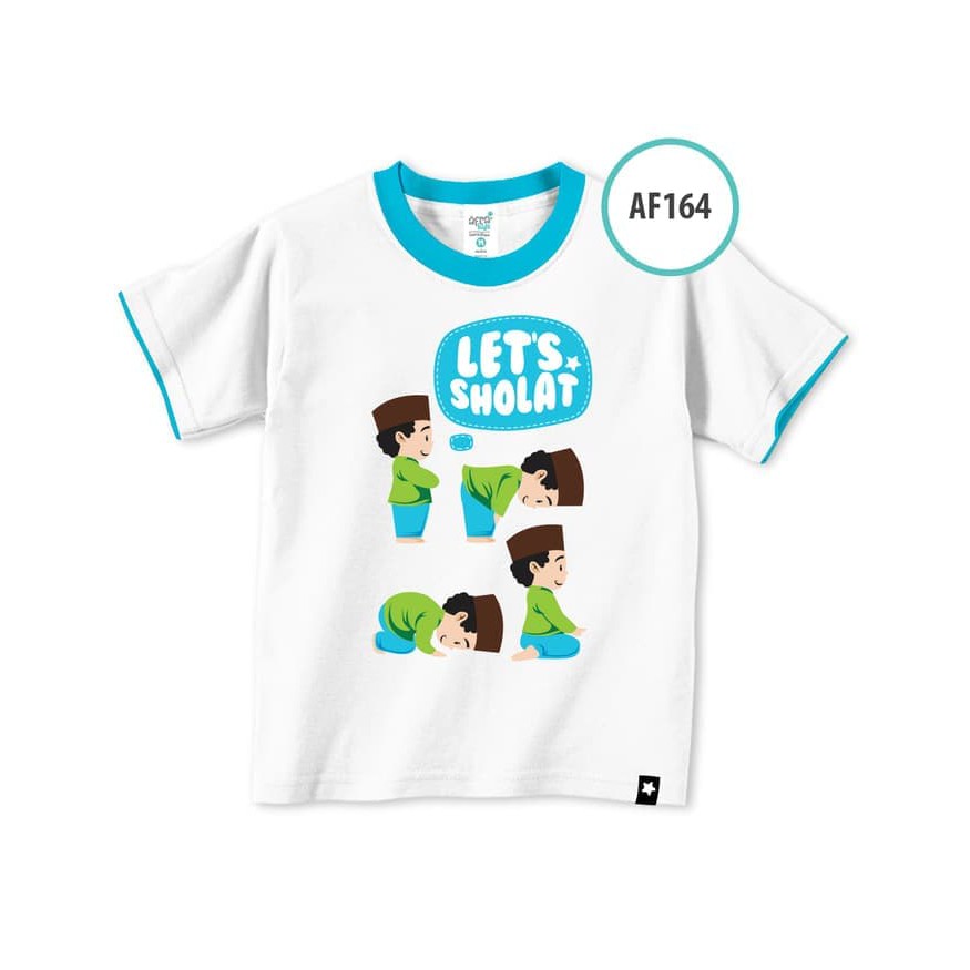 Kaos Anak Afrakids AF164 &quot; Let's Sholat&quot; Lengan Pendek