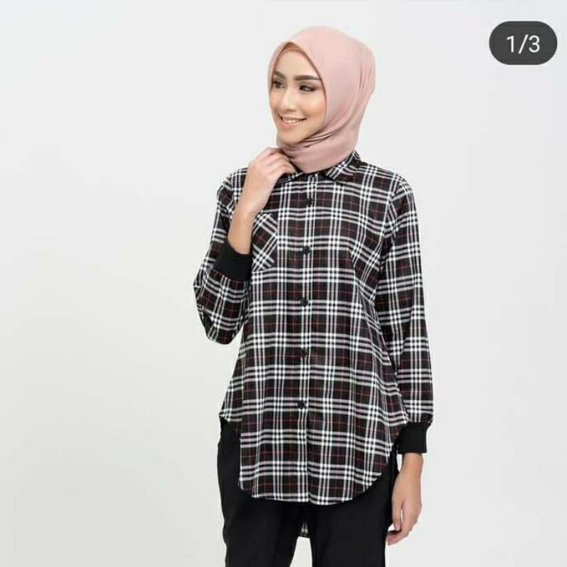 KEMEJA CASUAL WANITA TARTAN MY LADY