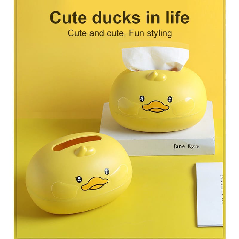S99 Tempat Tisu Motif Bebek Kotak Penyimpanan Tissue Yellow Duck Lucu 57R