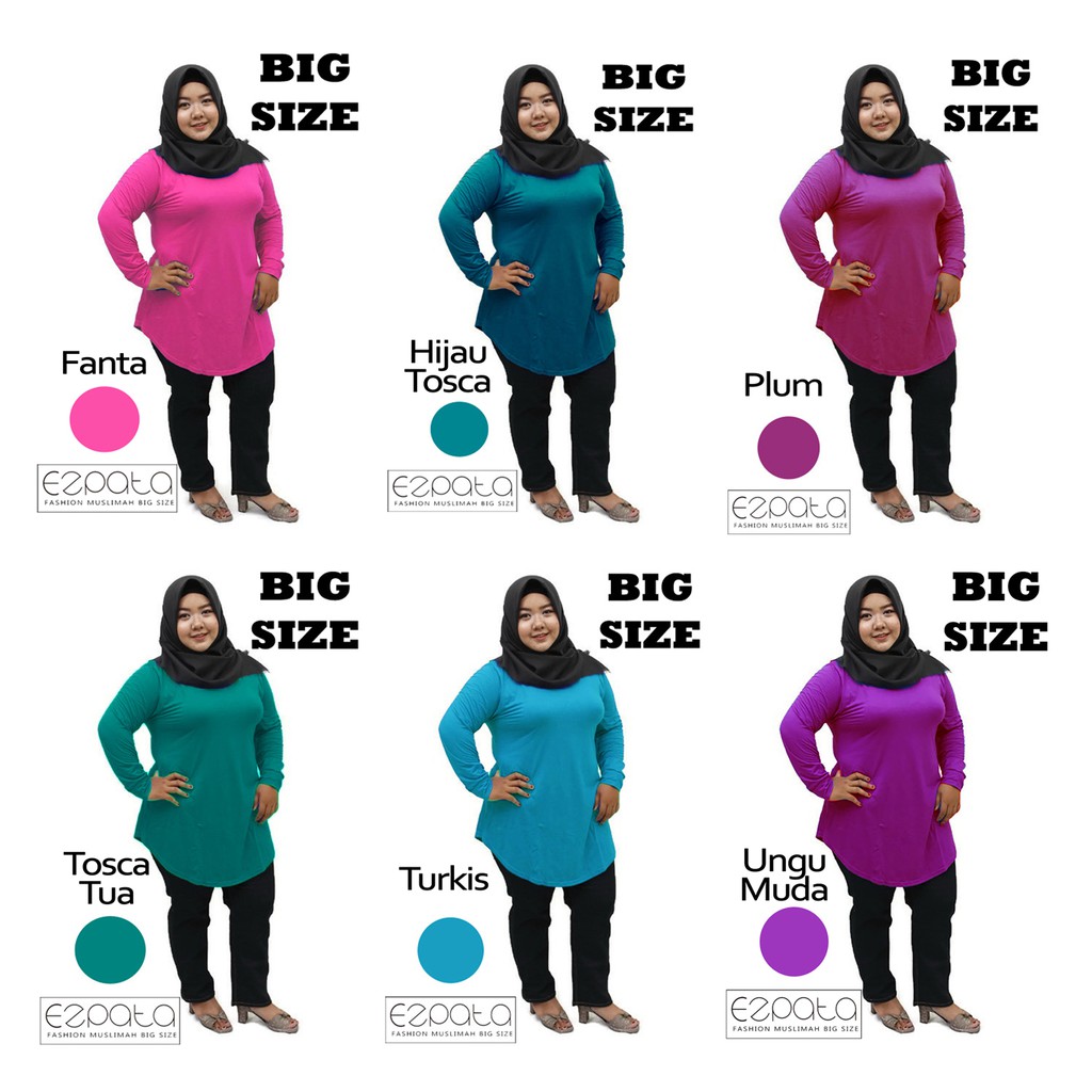 Atasan Jumbo Wanita Lengan Panjang Kaos Rayon Adem Termurah