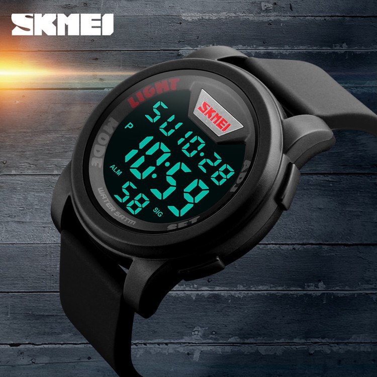 SKMEI Jam Tangan Trendy Digital Pria - DG1218 - Titanium Silver