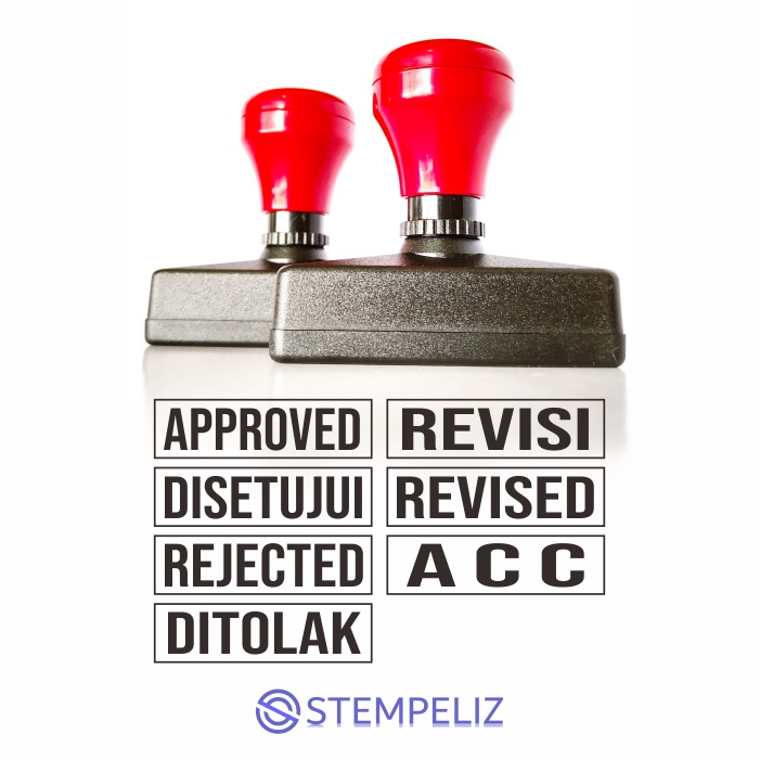 

Stempel Approved, Disetujui, Rejected, Ditolak, Revisi, Revised, Acc, dll