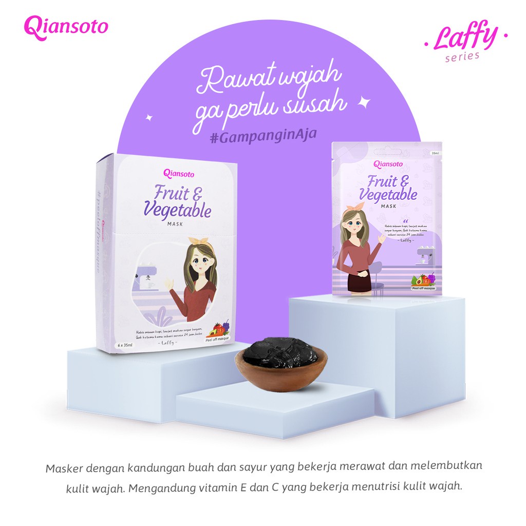 NEW!! SUDAH BPOM (PERBOX) QIANSOTO Peel Off Mask Masker Peel Off Wajah Original