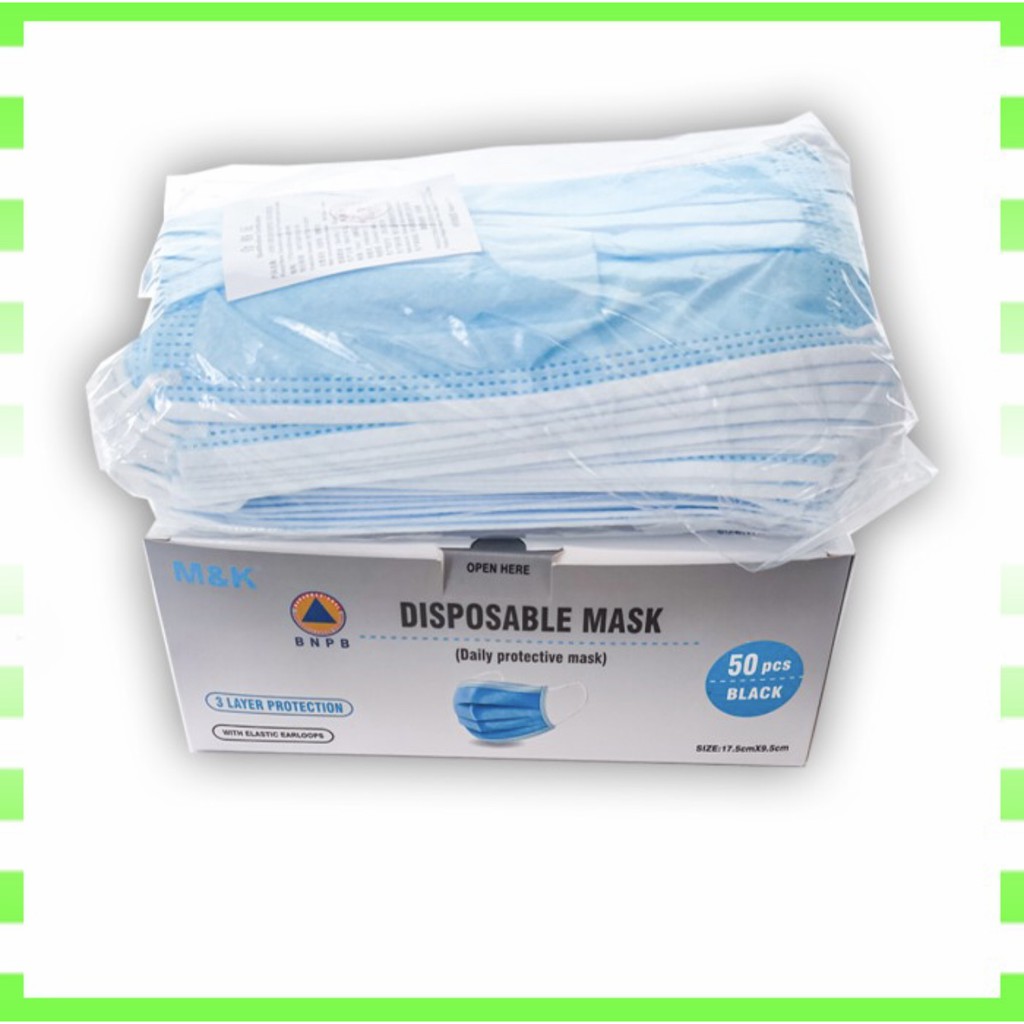 MASKER KESEHATAN DISPOSABLE MASK 3 LAYER PROTECTION/pack