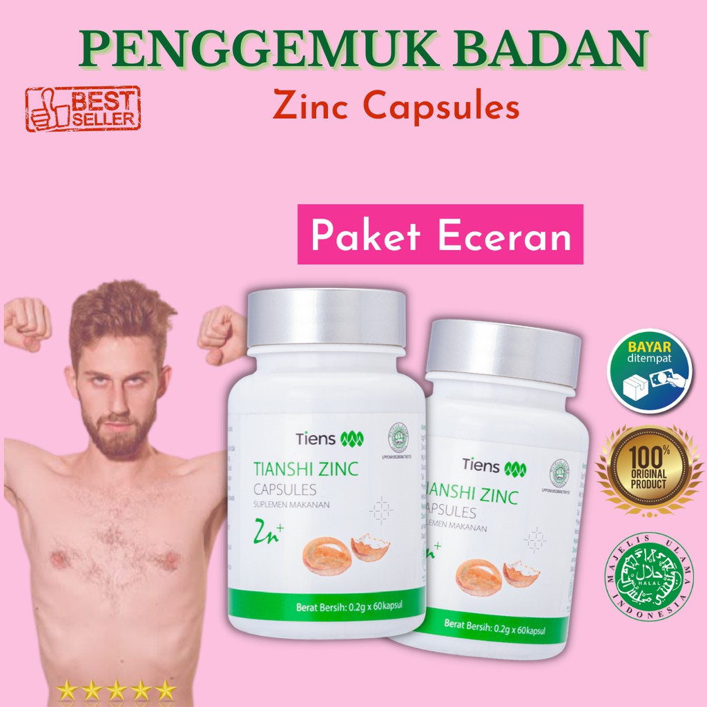 Zinc Kapsul Tiens Eceran Penggemuk Badan Tiens Zinc Tiens Original Obat Gemuk Tiens Herbal Ampuh