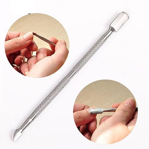 Cuticle Pusher Nail Pusher / Pendorong Kutikula Dan Pencabut Kulit Mati Kutikula Ganda Stainless F590